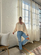 Load image into Gallery viewer, Stitch Detail Cropped Half Zip Top
