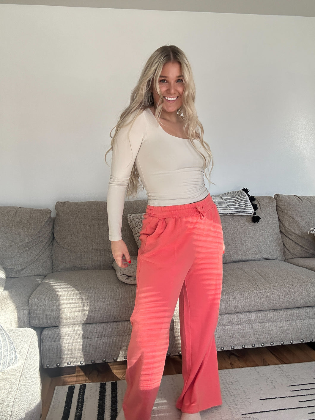 Coral Drift Sweatpants