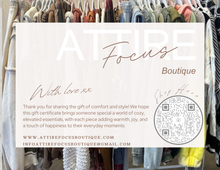 Load image into Gallery viewer, Attire Focus Boutique Gift Card
