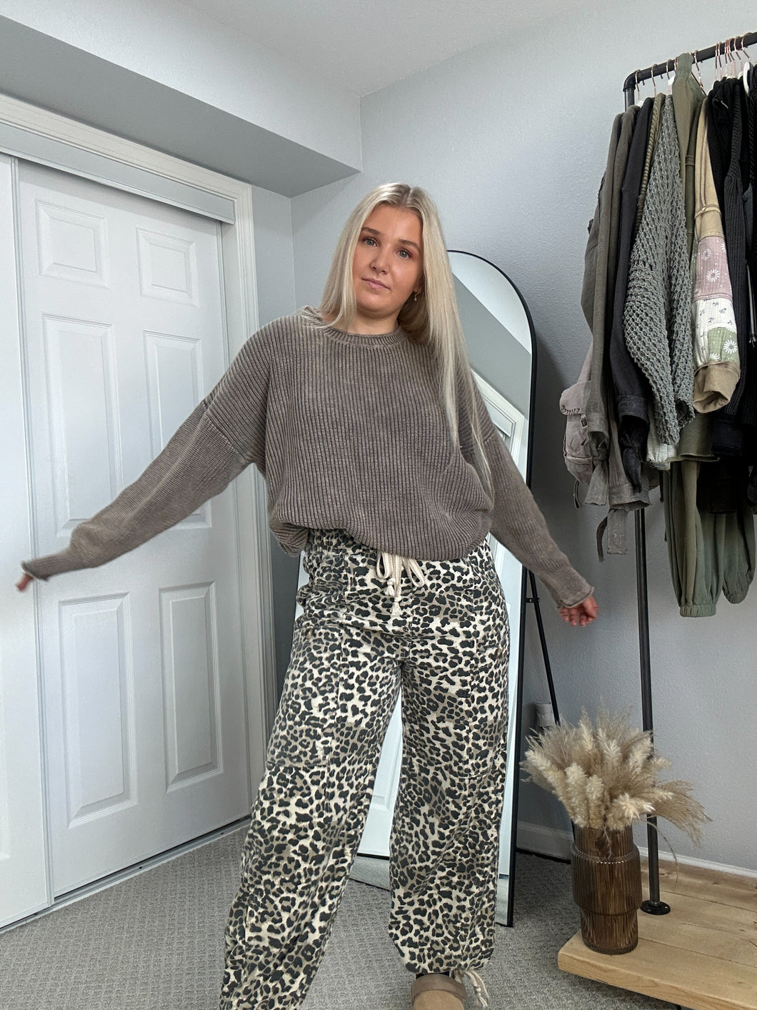 Unleashed Leopard Print Cinch Jeans