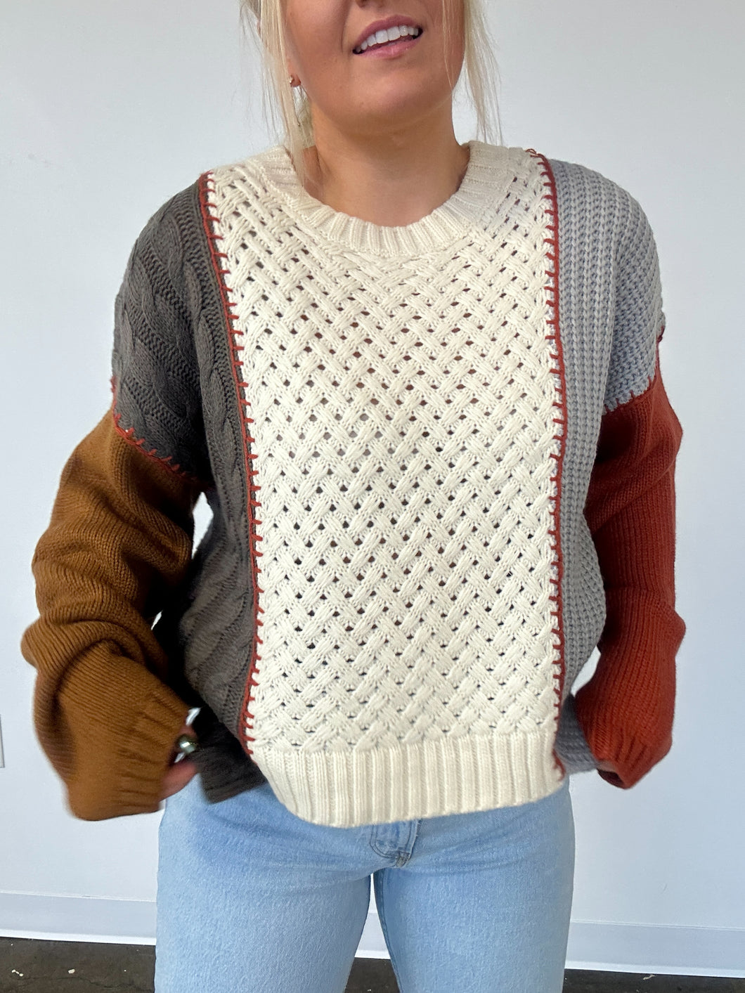 Multi Functions Block Sweater