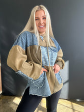 Load image into Gallery viewer, Denim Galaxy Patchwork Hoodie
