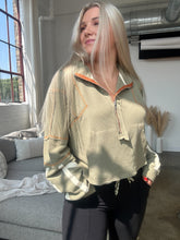 Load image into Gallery viewer, Stitch Detail Cropped Half Zip Top
