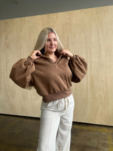 Load image into Gallery viewer, Espresso Snap Collared Sweatshirt
