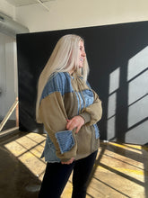 Load image into Gallery viewer, Denim Galaxy Patchwork Hoodie
