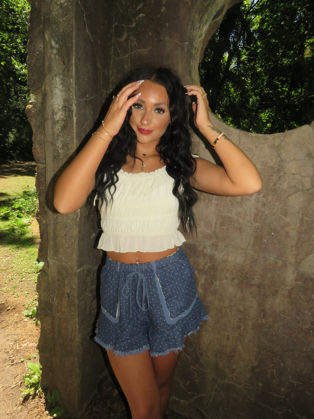 Salt Dot Ruffle Shorts