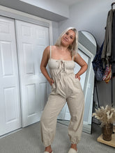 Load image into Gallery viewer, Out of the Office Oatmeal Jumpsuit
