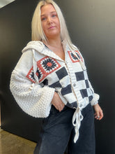 Load image into Gallery viewer, Cloud Nine Checkered Sweater Cardigan
