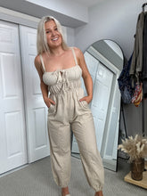 Load image into Gallery viewer, Out of the Office Oatmeal Jumpsuit
