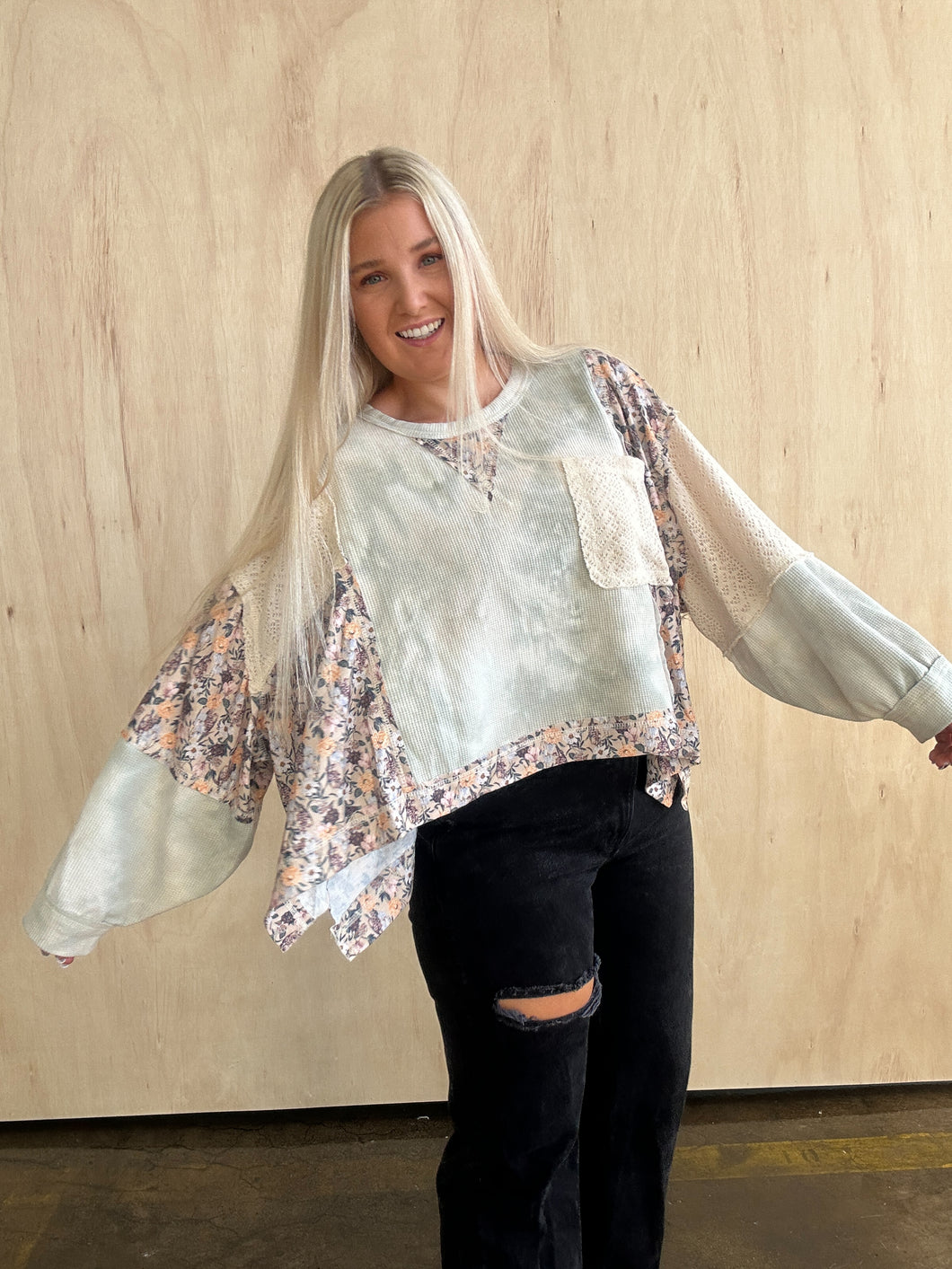 In the Sky Sage Tie Dye Top