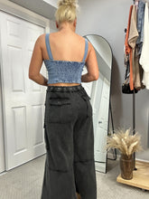 Load image into Gallery viewer, Dime on Denim Stretchable Corset Top
