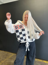 Load image into Gallery viewer, Cloud Nine Checkered Sweater Cardigan
