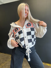 Load image into Gallery viewer, Cloud Nine Checkered Sweater Cardigan
