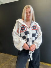 Load image into Gallery viewer, Cloud Nine Checkered Sweater Cardigan
