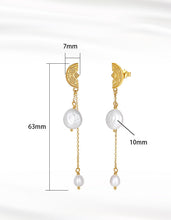 Load image into Gallery viewer, Half Coin Coastal Pearl Earrings
