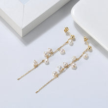 Load image into Gallery viewer, Ocean Drip Pearl Tassel Earrings
